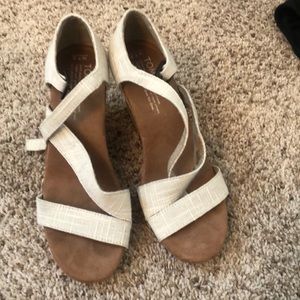 Toms SIENNA WEDGE SANDAL - cream